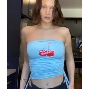 NWT O-Mighty Cherry Graphic Tube Top S